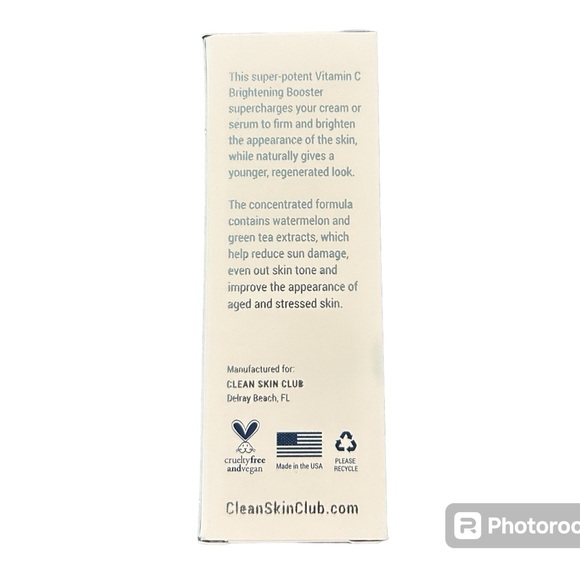 Clean Skin Club Vitamin C Brightening Booster, 1oz., New in Box - Picture 7 of 8